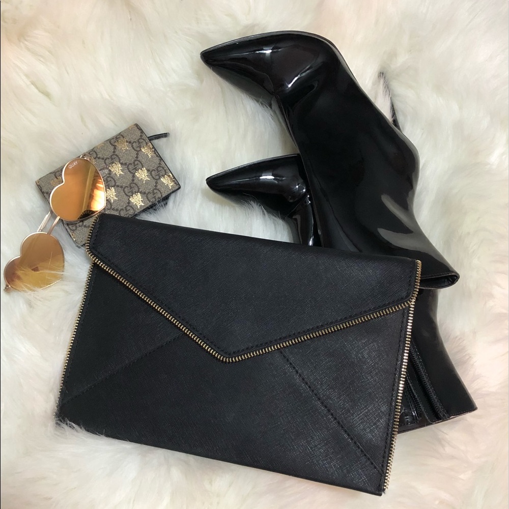 Rebecca Minkoff black Leo Clutch